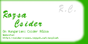 rozsa csider business card